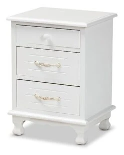 Baxton Studio Layton 3-Drawer Nightstand Home