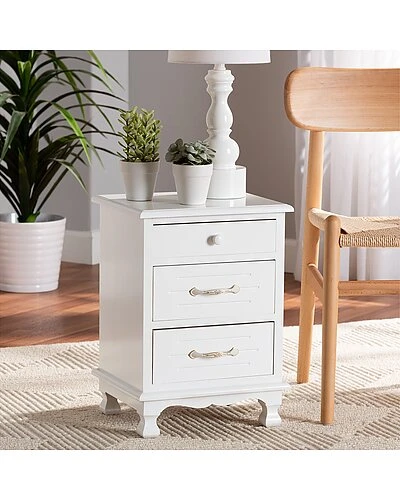 Baxton Studio Layton 3-Drawer Nightstand Home - Image 2