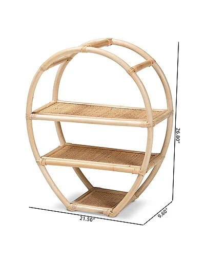 Baxton Studio Ruana Rattan 3-Tier Display Shelf Home - Image 3
