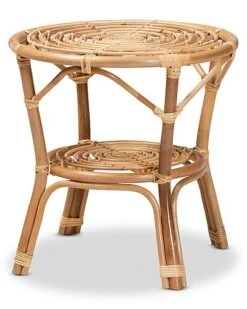 Baxton Studio Cariel Modern Bohemian Rattan Coffee Table Home