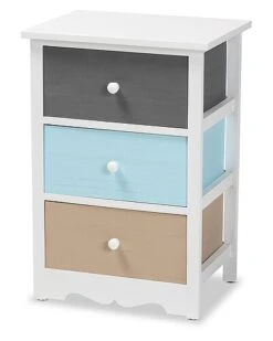 Baxton Studio Kalila 3-Drawer Nightstand Home