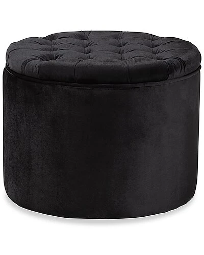 Baxton Studio Livana Velvet Storage Ottoman Home