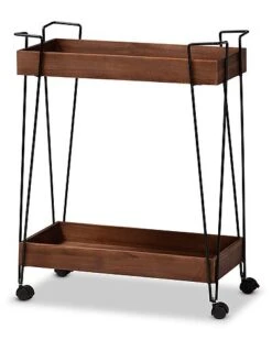 Baxton Studio Reynard 2-Tier Wine Cart Home