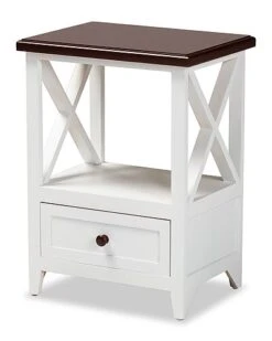 Baxton Studio Vesta 1-Drawer End Table Home