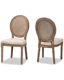 Baxton Studio Louis Traditional French Inspired 2pc Dining Chair Set Home