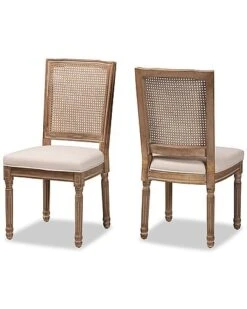 Baxton Studio Louane Traditional French Inspired 2pc Dining Chair Set Home
