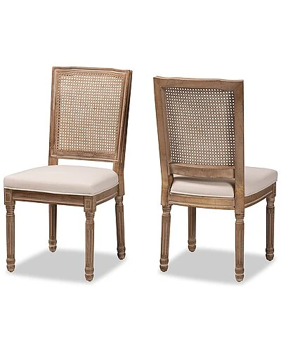 Baxton Studio Louane Traditional French Inspired 2pc Dining Chair Set Home