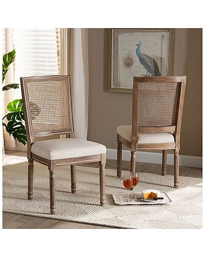 Baxton Studio Louane Traditional French Inspired 2pc Dining Chair Set Home - Image 2