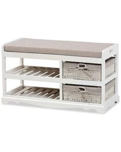 Baxton Studio Dalair Modern Storage Bench With Baskets Home