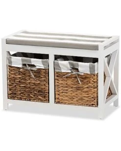 Baxton Studio Abarne Modern Contemporary Storage Bench With Baskets Home