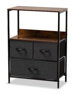 Baxton Studio Hakan Modern Industrial 3-Drawer Storage Cabinet Home
