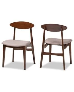 Baxton Studio Daria Mid-Century Modern 2Pc Dining Chair Set Home