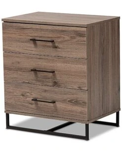 Baxton Studio Daxton Rustic 3-Drawer Storage Chest Home