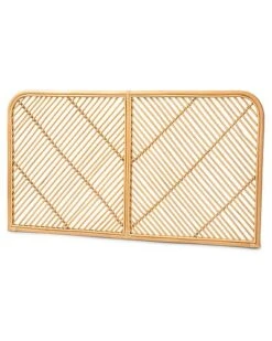 Baxton Studio Kina Rattan Queen Size Wall-Mount Headboard Home
