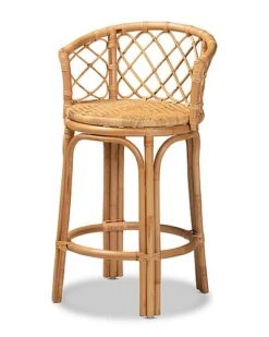 Baxton Studio Orchard Natural Rattan Counter Stool Home