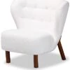 Baxton Studio Cabrera Boucle Upholstered Wood Accent Chair Home