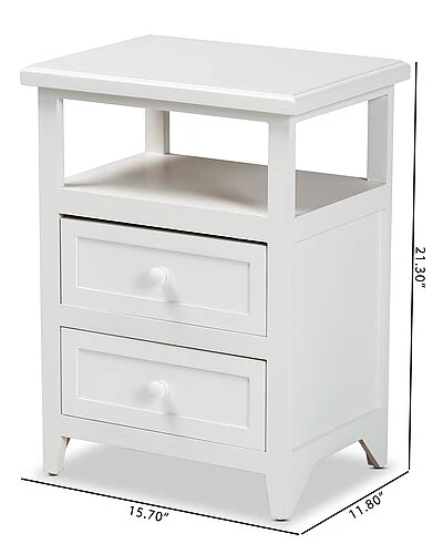 Baxton Studio Karsen 2-Drawer Nightstand Home - Image 3