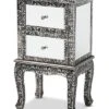 Baxton Studio Wycliff Metal And Mirrored Glass 2-Drawer Nightstand Home