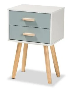 Baxton Studio Giles 2-Drawer Nightstand Home