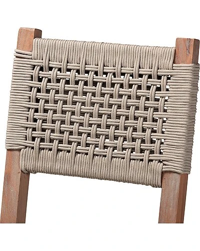 Baxton Studio Heyna Woven Rope Mahogany Counter Stool Home - Image 3