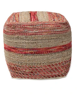 Baxton Studio Caiman Hemp Pouf Ottoman Home