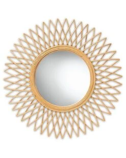 Baxton Studio Vera Rattan Accent Wall Mirror Home