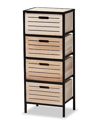 Baxton Studio Gelsey Modern Industrial 4-Drawer Storage Cabinet Home