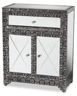 Baxton Studio Wycliff Metal And Mirrored Glass 1-Drawer Sideboard Buffet Home