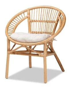 Baxton Studio Adrina Modern Bohemian Rattan Dining Chair Home
