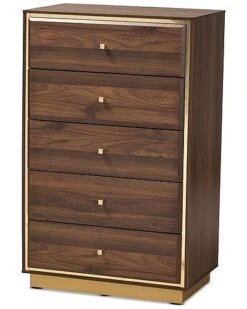 Baxton Studio Cormac 5-Drawer Storage Chest Home