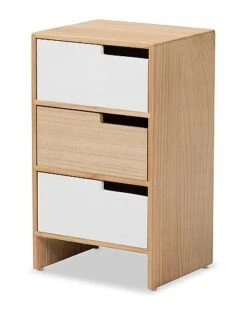 Baxton Studio Eben 3-Drawer Storage Cabinet Home