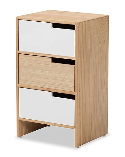 Baxton Studio Eben 3-Drawer Storage Cabinet Home