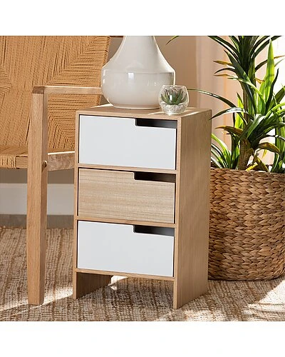 Baxton Studio Eben 3-Drawer Storage Cabinet Home - Image 2