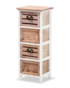Baxton Studio Palta Modern Contemporary 4-Drawer Storage Unit Home