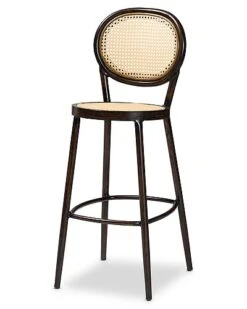Baxton Studio Thalia Metal And Synthetic Rattan Outdoor Bar Stool Home