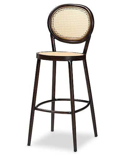 Baxton Studio Thalia Metal And Synthetic Rattan Outdoor Bar Stool Home