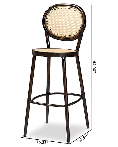 Baxton Studio Thalia Metal And Synthetic Rattan Outdoor Bar Stool Home - Image 3