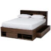Baxton Studio Tristan Wood 1-Drawer Queen Platform Storage Bed W/Shelves Home