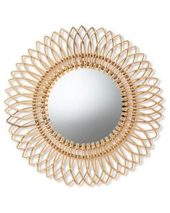 Baxton Studio Ra Rattan Accent Wall Mirror Home