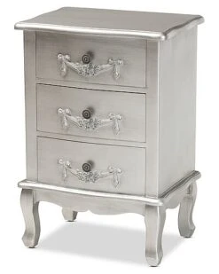 Baxton Studio Callen Brushed Wood 3-Drawer Nightstand Home