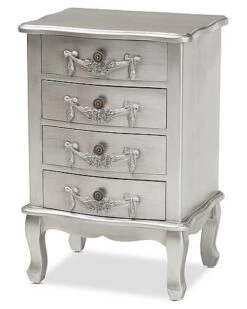 Baxton Studio Callen Brushed Wood 4-Drawer Nightstand Home