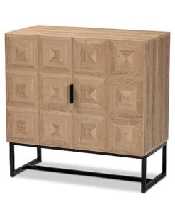 Baxton Studio Darien Wood And Metal 2-Door Storage Cabinet Home