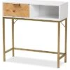Baxton Studio Giona Two-Tone And Wood And Gold Metal 1-Drawer Console Table Home