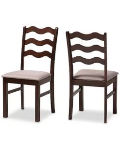 Baxton Studio Amara Mid-Century Modern 2pc Dining Chair Set Home