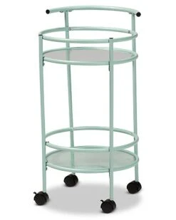 Baxton Studio Newell Metal 2-Tier Kitchen Cart Home