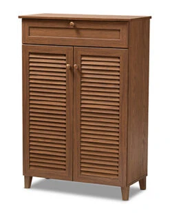Baxton Studio Coolidge 5-Shelf Shoe Storage Cabinet Home