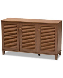 Baxton Studio Coolidge 8-Shelf Shoe Storage Cabinet Home