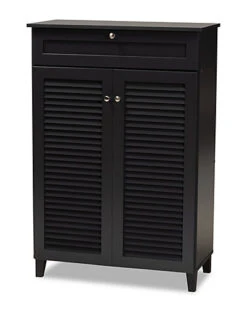 Baxton Studio Coolidge 5-Shelf Shoe Storage Cabinet Home