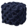 Baxton Studio Asuka Fringe Pouf Ottoman Home