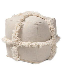 Baxton Studio Alfro Fringe Pouf Ottoman Home